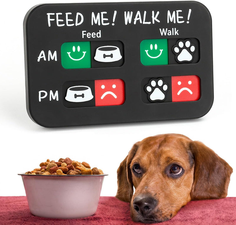 YAUYIK Pet Feeding Reminder Magnet, Dog Fed Sign Tracker, Puppy Feeding Schedule Chart, AM/PM Daily Indication Chart Fee
