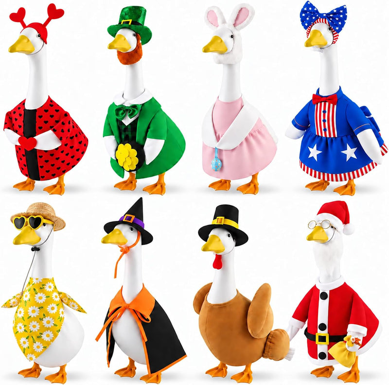 8 Set Porch Goose Outfits 23 inch Holiday Goose Clothes