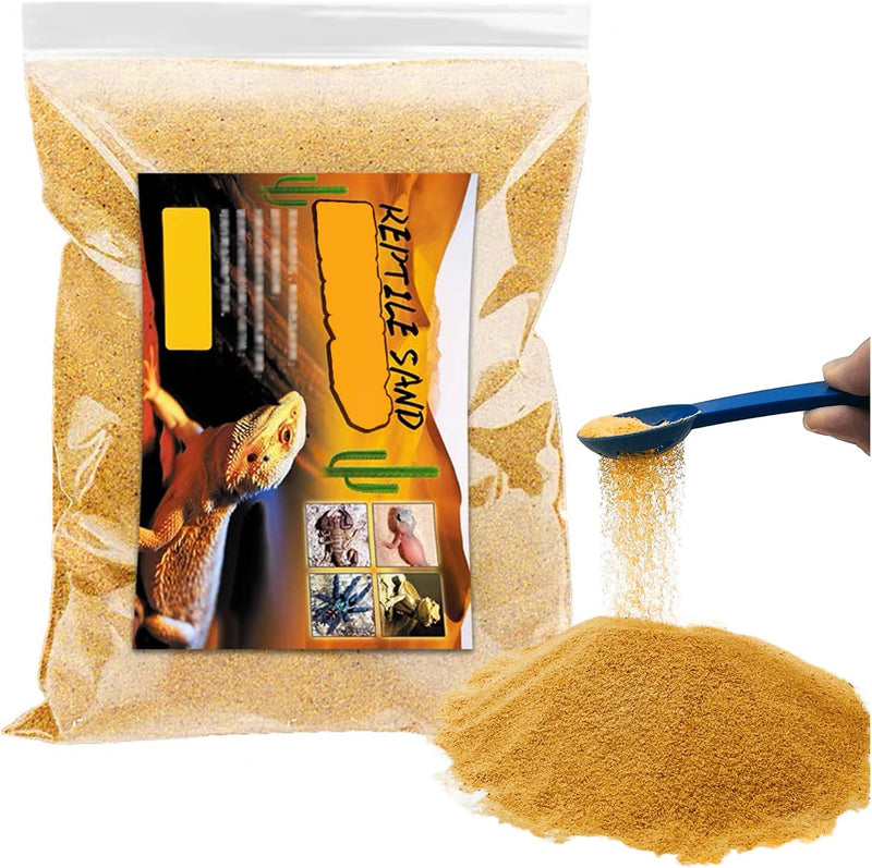 BNOSDM Reptile Sand,2.2lb Bearded Dragons Sands Substrate Bedding,Lizard Yellow Desert Blend Sands for Snakes Geckos Tor