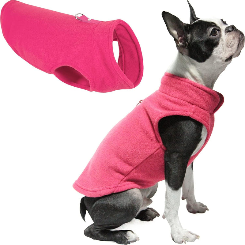 Gooby Fleece Vest Dog Sweater, Pink, Medium