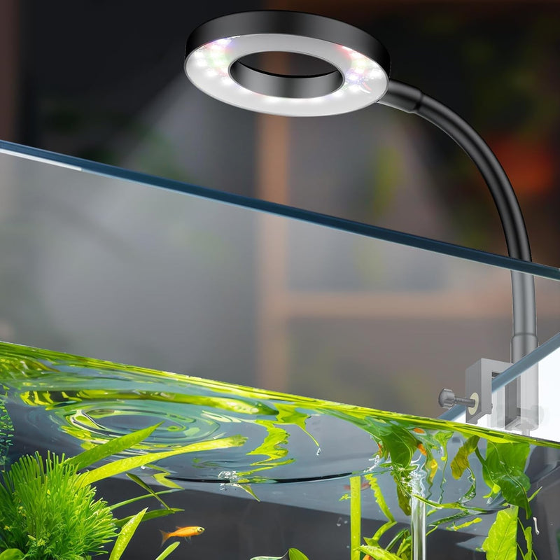 Pawfly 6 W LED Aquarium Light for 1 to 5 Gallon Fish Tanks Clip On Fish Tank Light USB Moving Aquarium Lamp with Full Sp