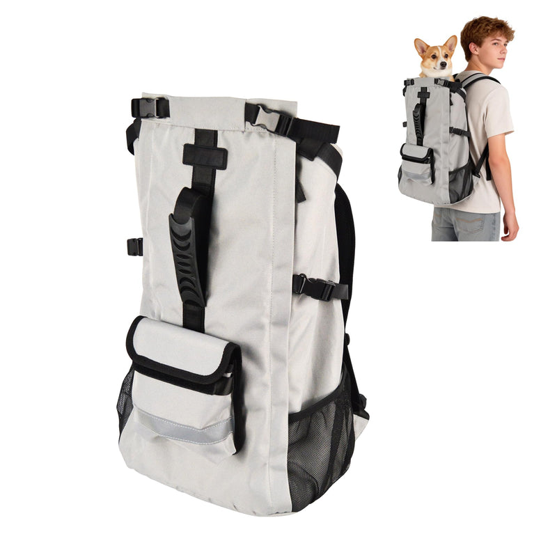 Dog Carrier Backpack for Medium Dogs, Hiking Bag for Pets Up to 30 lbs - 4-Layer Safety Design with Thick Padded Straps, Built-in Leash & Breathable Mesh, Suitable for Hiking, Cycling, and Travel