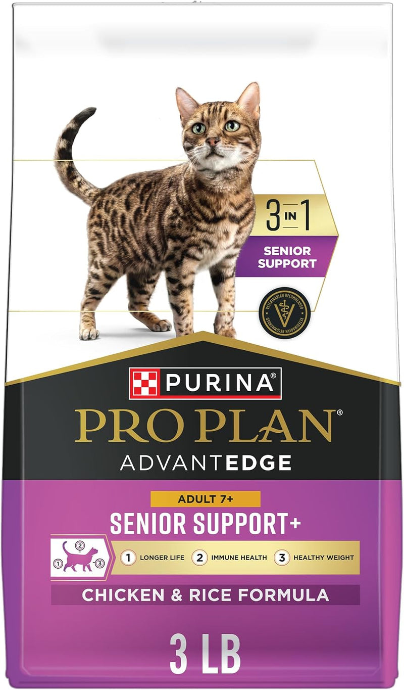 Purina Pro Plan AdvantEDGE Senior Support Dry Cat Food, Chicken, 3 lb Bag