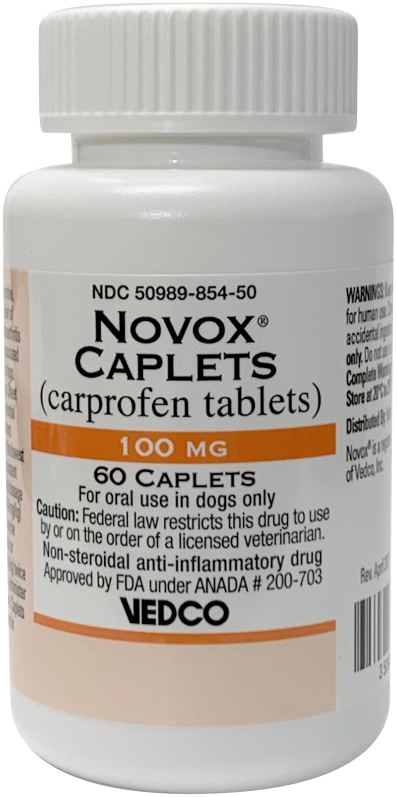 NOVOX® (CARPROFEN Tablets) CAPLETS 100MG 60 CT