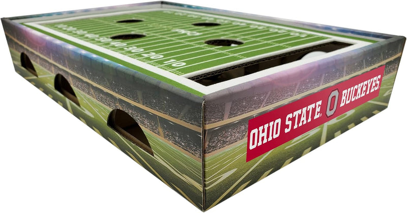Pets First NCAA Ohio State Buckeyes Cat Scratcher Box, Game Day Cat Toy, NCAA Football Field Designed Cat Scratcher and