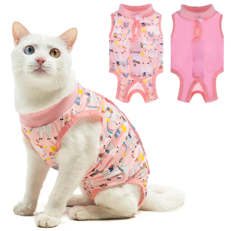 BEAUTYZOO 2 Pack Cat Recovery Suit, Cat Onesie for Cats After Surgery Female Male, Kitten Spay Neuter Surgical Recovery Body Suit Cone of Shame Alternative, Anti Lick Pet Anxiety Vest, Pink XS