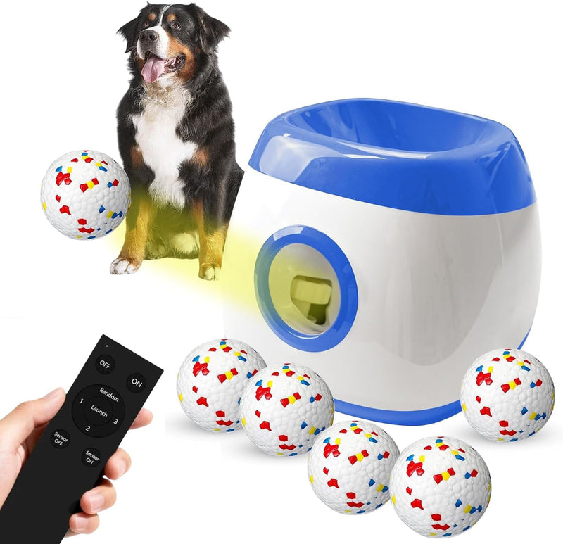 Large Automatic Dog Ball Launcher, Dog Ball Throw Launcher, 3 Adjustable Distance 40-80FT, with 6 2.5-inch ETPU Balls, f