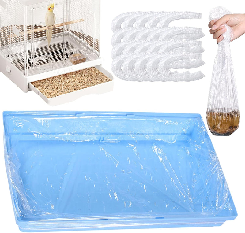10pcs Clear Disposable Bird Cage Liners, Large Size 28x20in BirdCages Litter Box Plastic Film Cover, Pet Crate Tray Cove
