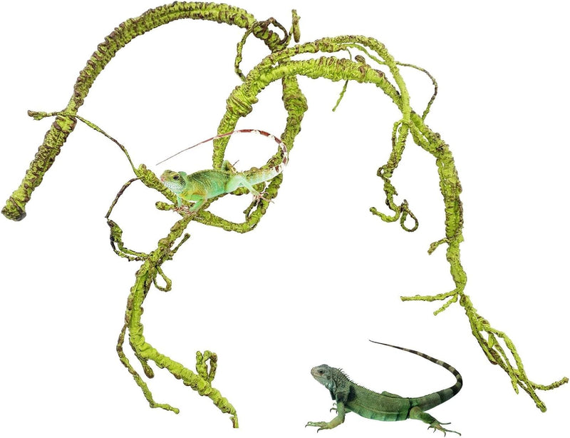 BNOSDM Reptile Jungle Vines Flexible Bend-A-Branch, 3.6Ft Reptile Climbing Branches, Chameleon Flexible Vine Decor,Terra