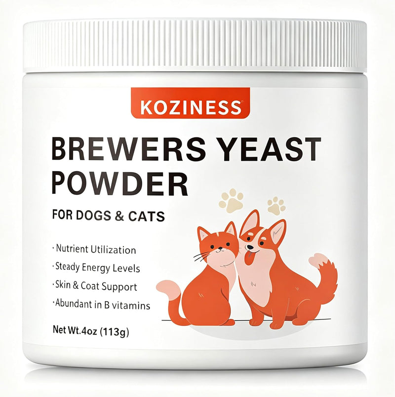 Brewers Yeast Powder for Dogs & Cats – with B Vitamins, Amino Acids & Natural Enzymes for Skin, Coat, Appetite & Digesti