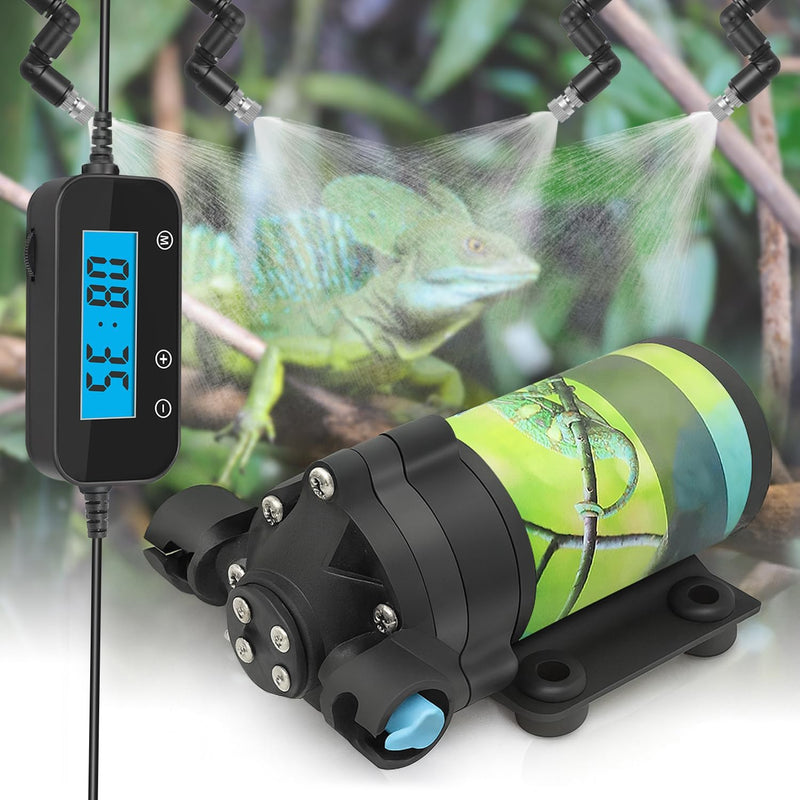 Reptile Misting System with Timer, 6 Nozzles, Self-Priming Pump, Fine Mist