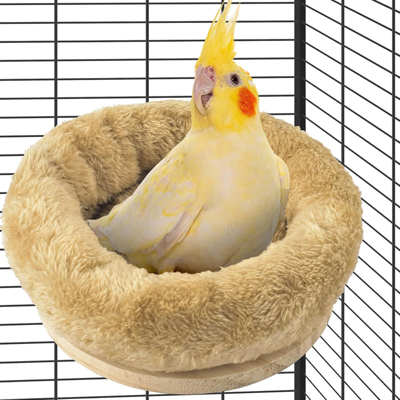 DBNESS Medium Bird Nest for Cage, Removable Plush Parrot Hammock Warm Resting Perch Platform for Budgies Cockatiel Conure Parakeet Hamster Washable Breeding Sleeping Lay Eggs Nesting (Grey, M)