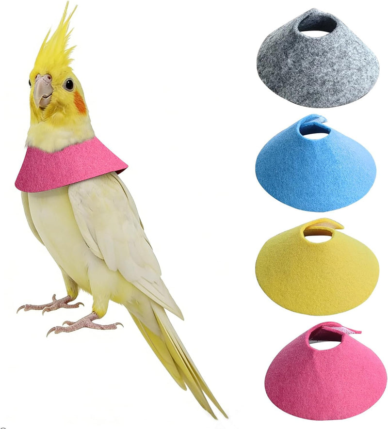 Anti-Bite Elizabethan Collar for Budgerigar Lovebird Cockatiel Cockatoo Parrots Hamster, Recovery Cone Bird Collar, Anti