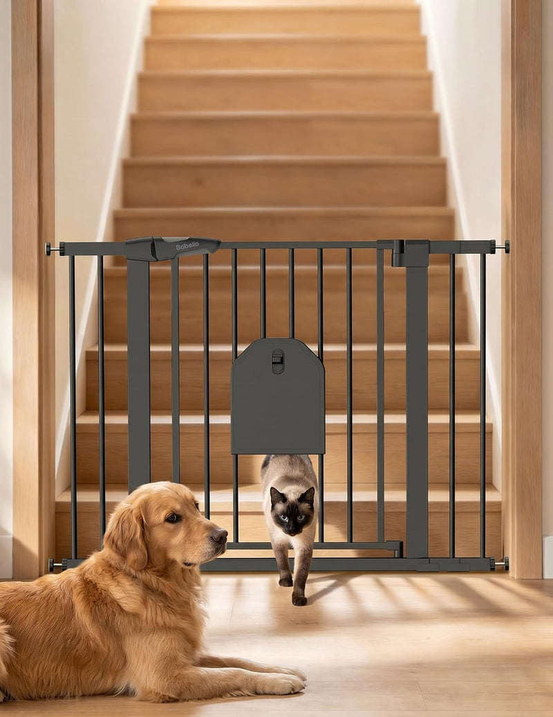 Babelio Auto Close Dog Gate with Cat Door, CatPrivilege I, 29-43