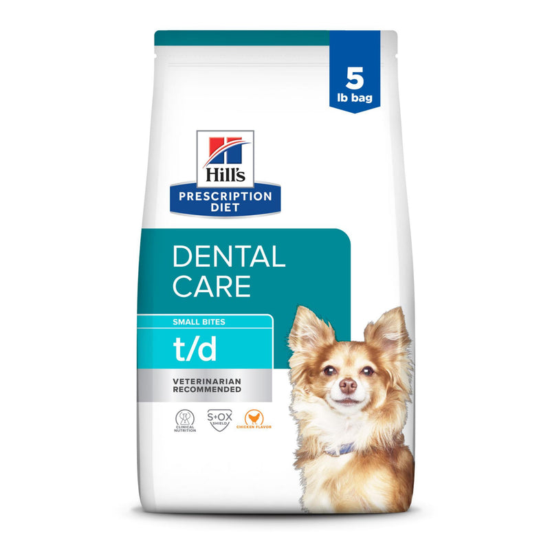 Hill's Prescription Diet t/d Dental Care Small Bites Dry Dog Food, Chicken, 5 lb. Bag