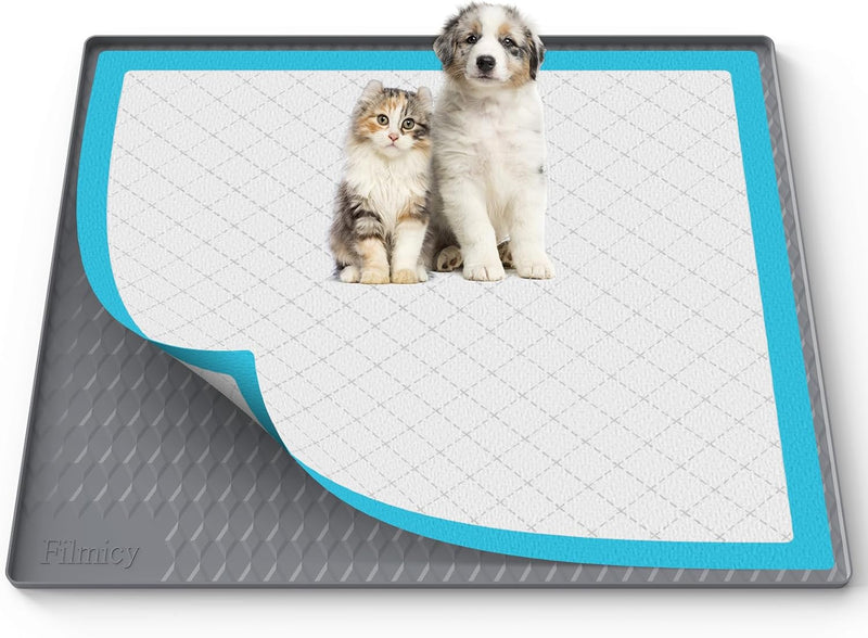 Pee Pad Holder for Dogs,Silicone Dog Puppy Pad Holder, 34 x 28 No Spill Raised Lip High Edge,Portable, Leak-Proof Mat Ho