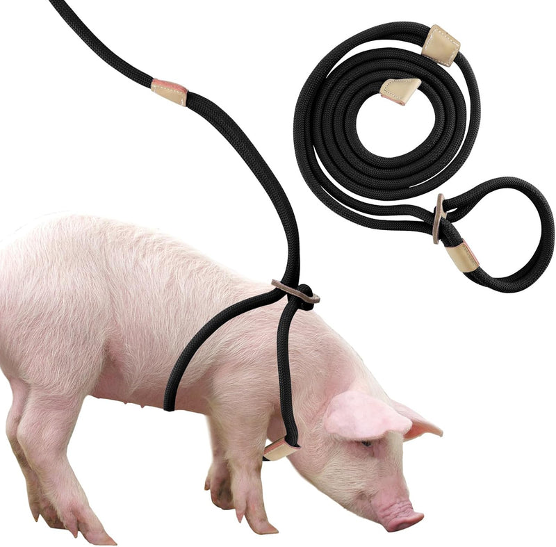 Mini Pig Harness & Leash, Adjustable 8 Feet Long Rope for Small to Medium Pet Pigs