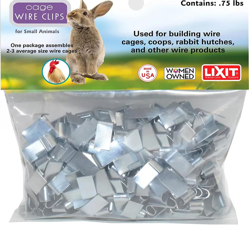 Lixit® Metal Wire J Cage Clips for Assembling and Repairing Rabbit Hutes, Home and Furniture Upholstery - Made in USA
