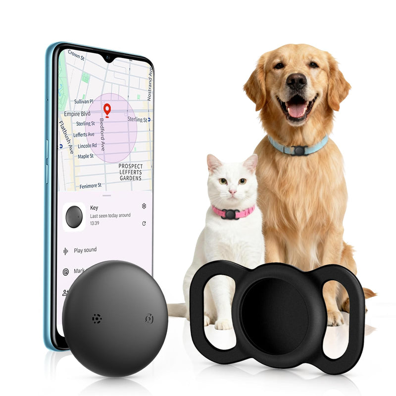 Android GPS Dog Collar, Mini Dog GPS Tracker, Smart Pet Activity Tracker, No Subscription, GPS Cat Collar Google Certified Finder, Anti-Lost, Finder Tag for Vehicles, Pets, Kids, Items