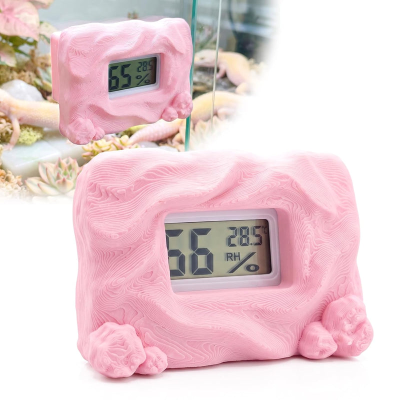 Magnetic Reptile Thermometer and Humidity Gauge, Pink