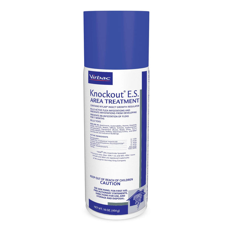 Virbac KNOCKOUT® E.S. Area Treatment Carpet Spray, Kills Fleas, Flea Eggs, Flea Larvae, and Prevents Infestations, 16 oz