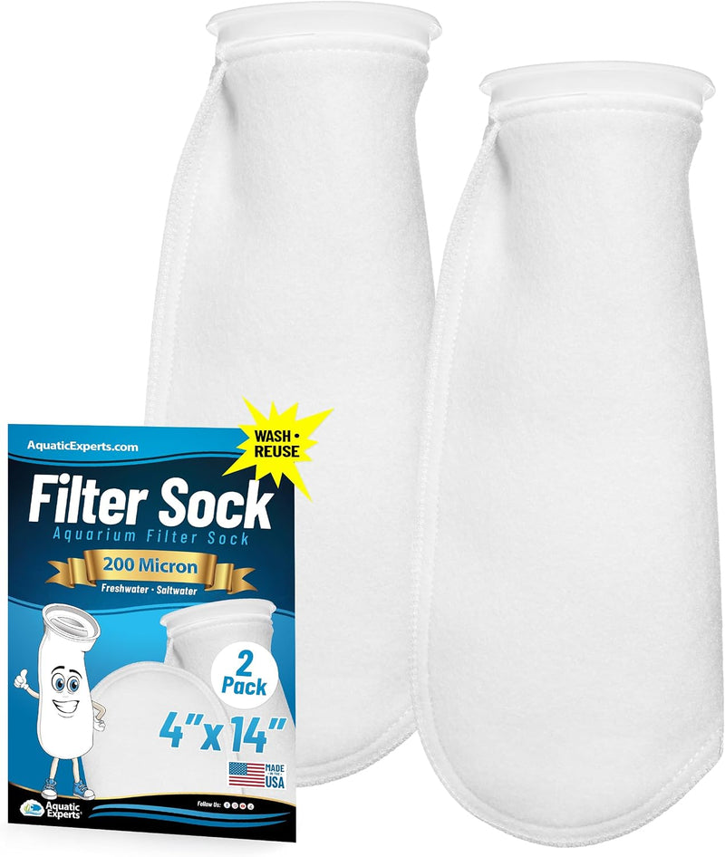 Aquatic Experts Felt Filter Socks – 4 Inch Ring Style, 200 Micron Aquarium Filter Sock for Sumps & Aquariums (4