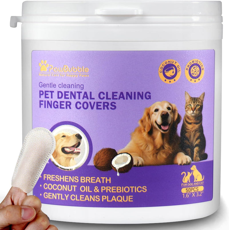 Probiotic Pet Dental Finger Wipes, Daily Oral Care, 50 Count