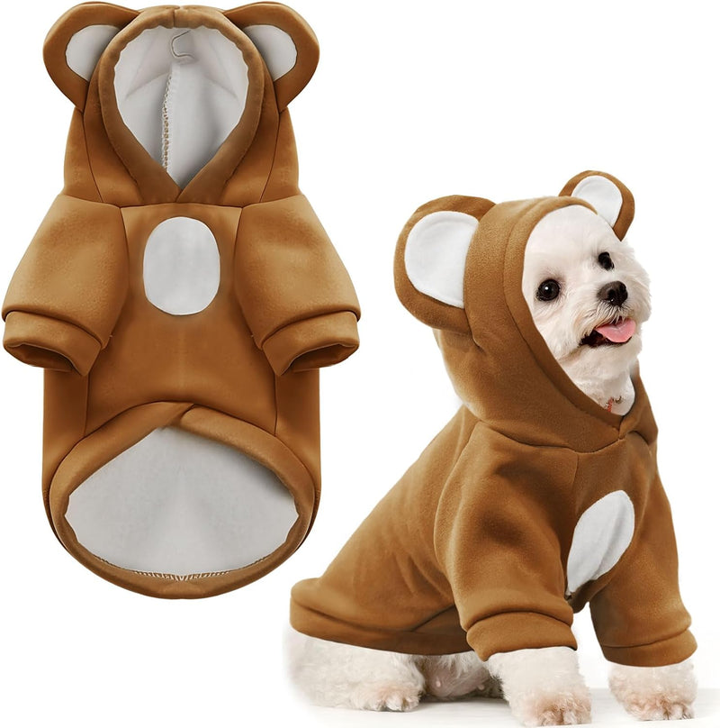 Small Dog Hoodie Soft Warm Fleece Fall Winter Dog Clothes Cute Puppy Sweaters Cat Coat Funny Blank Pullover Doggy Hooded