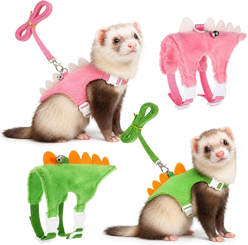 YUXIANLB 2PCS Ferret Harness and Leash Set Cute Small Animals Vest Harness