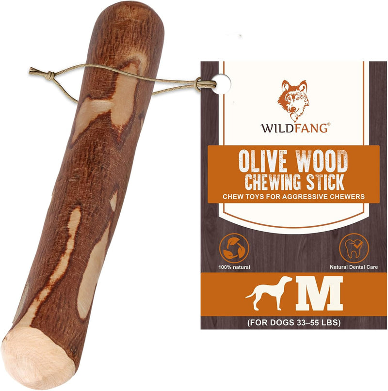 Wildfang® Olive Wood Chewing Sticks for Dogs, Medium – Tough Chew Toys for Aggressive Chewers, Puppy Chew Toys for Teeth