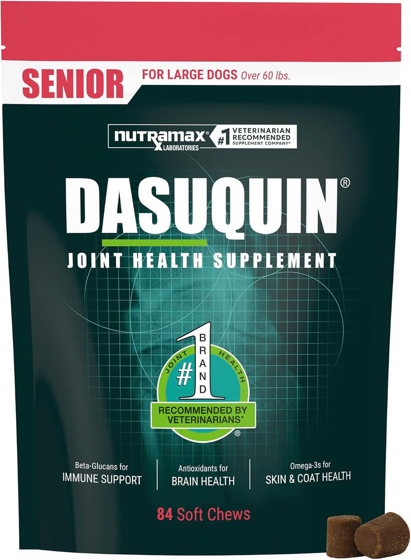 Nutramax Dasuquin Joint Health Supplement for Large Senior Dogs – for Immune Support, Skin & Coat Health, and Brain Health, 84 Soft Chews