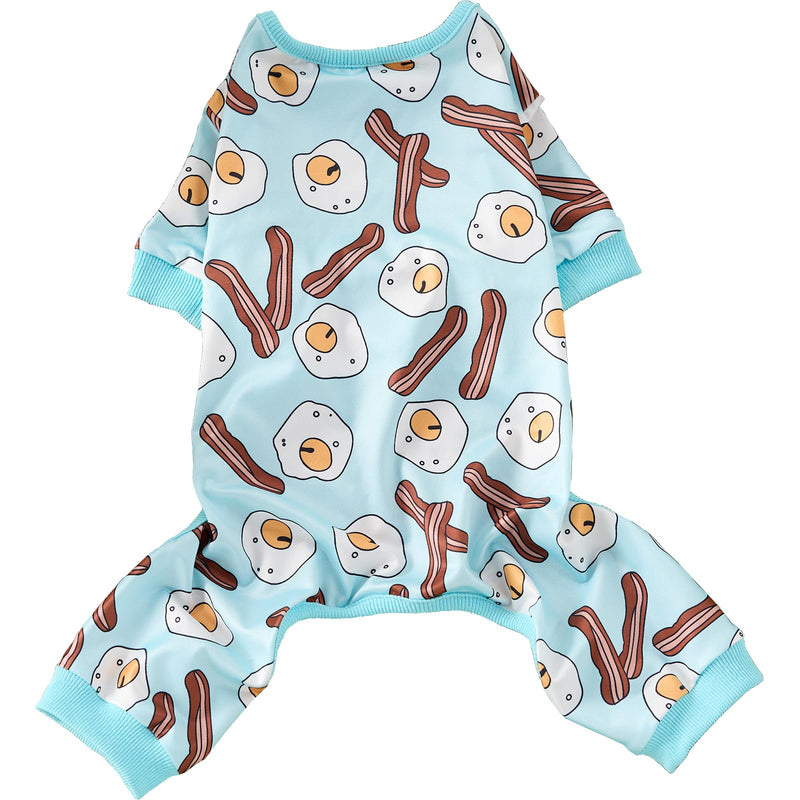 Dog Pajamas Onesie for Small & Medium Dogs - Polyester, Cozy, Wrinkle-Resistant Four-Legged Apparel (Light Blue, Small)