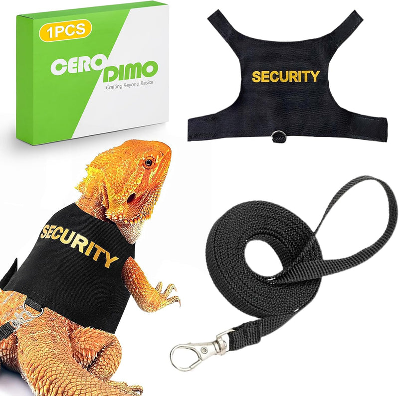Adjustable Bearded Dragon Leash and Harness Set Soft Lizard Harness with Comfortable Wing Design Reptile Walking Leash f