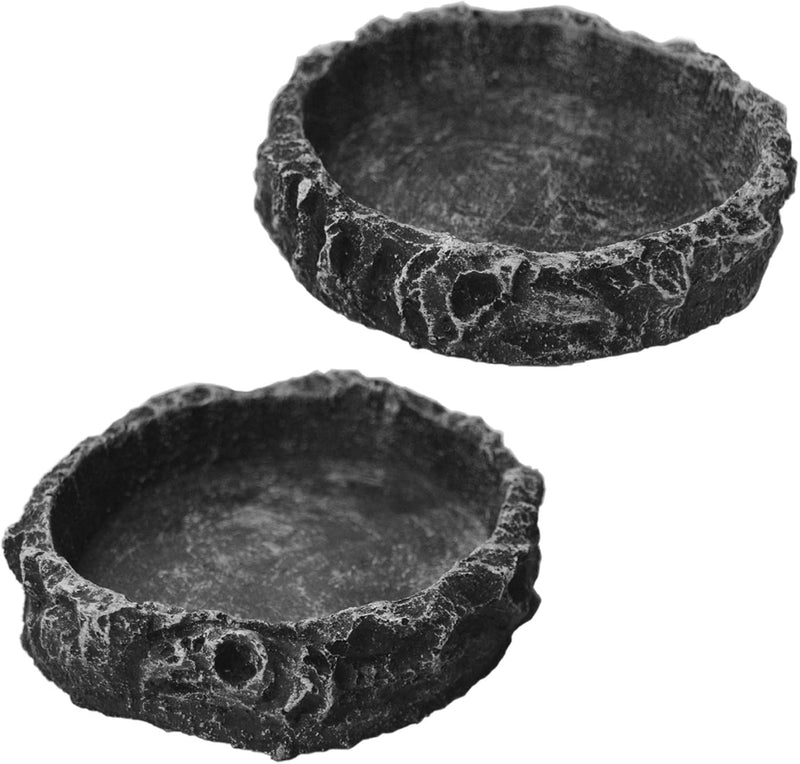 2Pcs Reptile Water Bowl, Feeding Dish for Leopard Gecko Lizard