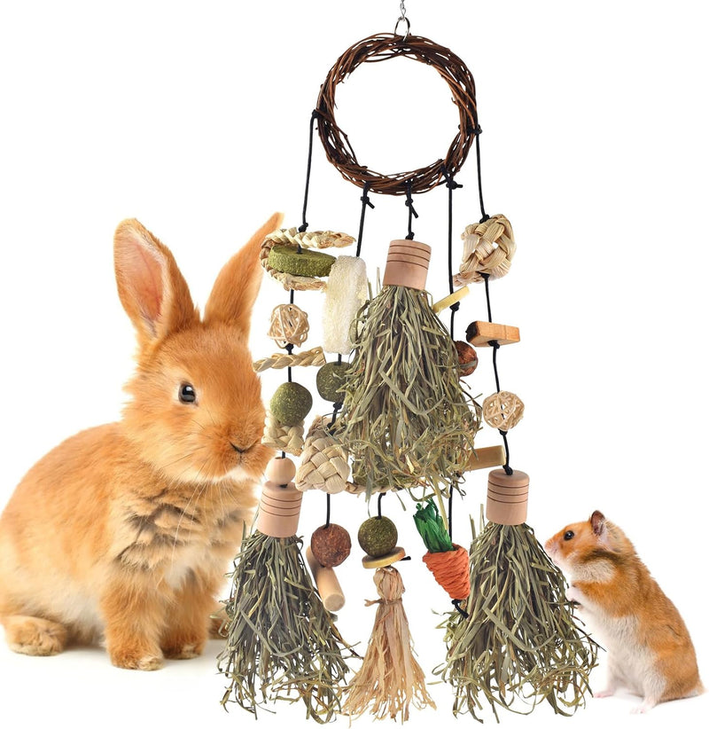 Bissap Rabbit Chew Toy, Hanging Natural Teeth Grinding Snack for Small Pets