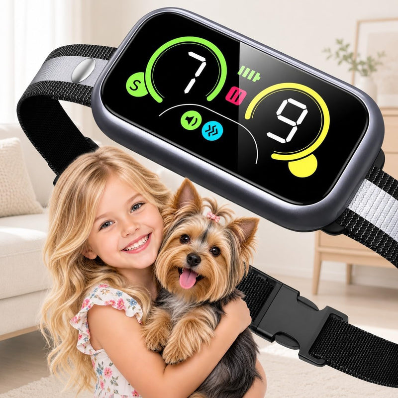 Smart Dog Bark Collar with Advanced Bark Detection, 4 Adjustable Training Modes, Beep, Vibration, Rechargeable Barking C