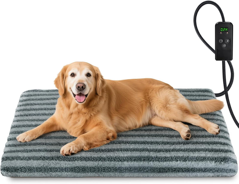 Large Pet Heating Pad, Adjustable Temperature with Timer, 35