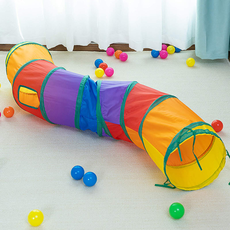 iCAGY Cat Tunnel for Indoor Cats Interactive, Rabbit Tunnel Toys, Pet Toys Play Tunnels for Cats Kittens Rabbits Puppies Crinkle Pop Up Rainbow 47