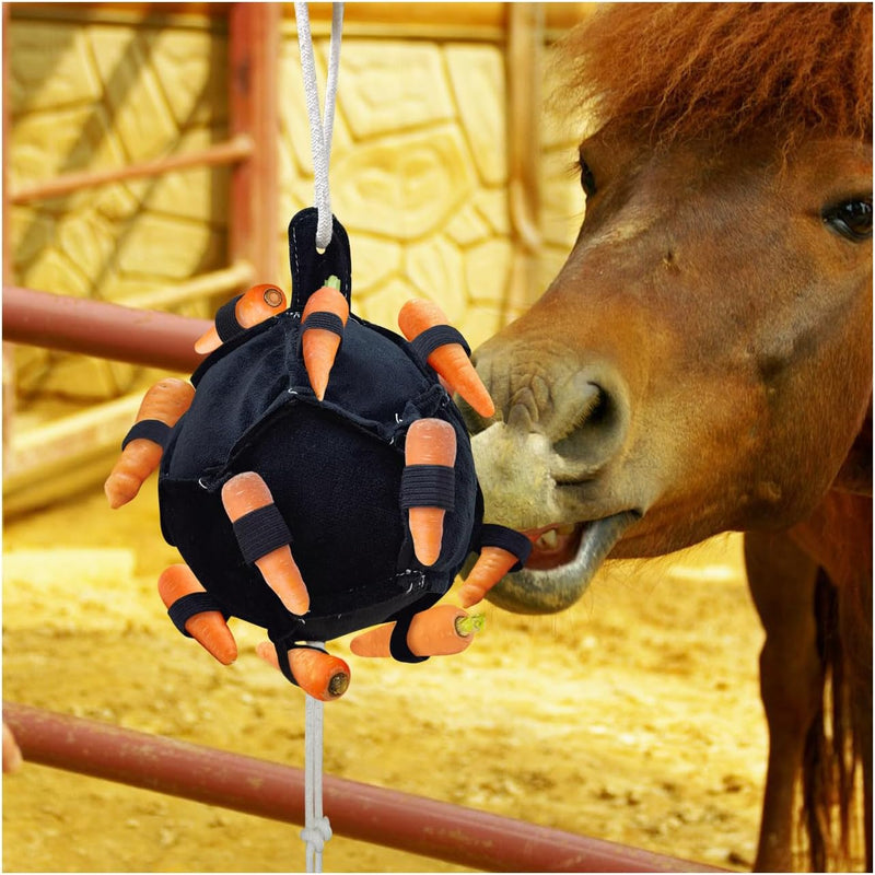 La La Pet Hanging Carrot Feeding Ball Interactive Feed Toy Relieve Stress and Avoid Boredom Equine Pony Cattle and Goat