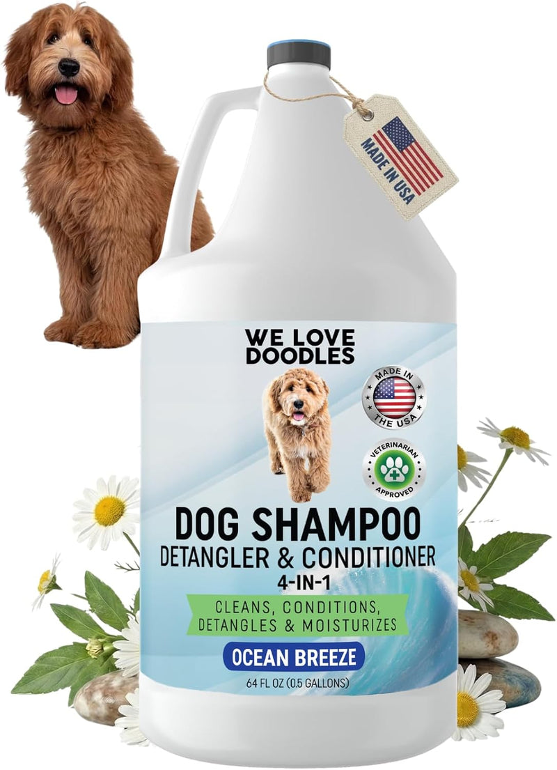 We Love Doodles Dog Shampoo Half Gallon, Cleans & Detangles, Ocean, 64OZ
