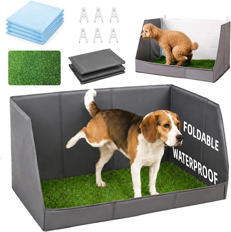 Dog Potty Tray with High Walls and Artificial Grass, 32