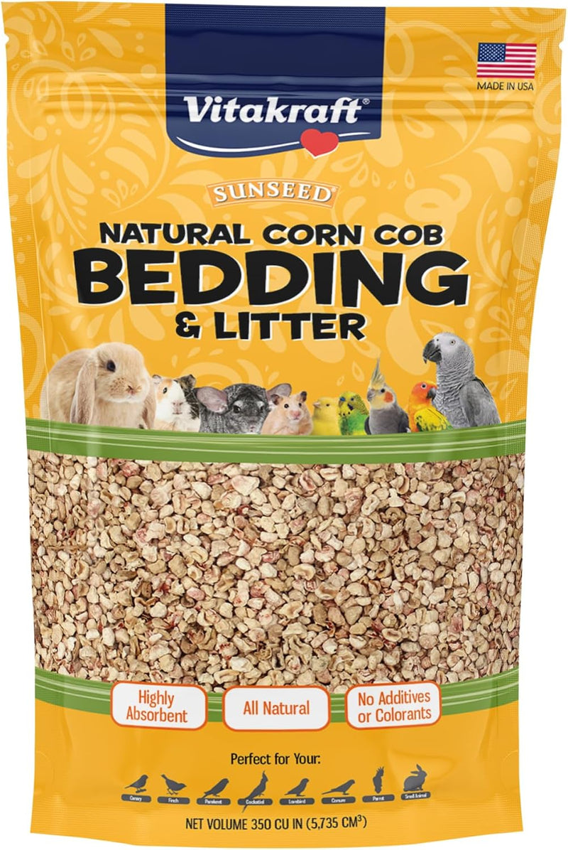 VitaKraft Sunseed Natural Corn Cob Bedding and Litter for Bird 350 cu in