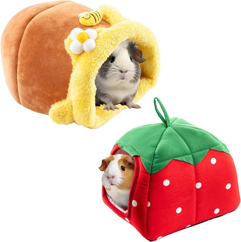 Avont 2 Pack Guinea Pig Tunnel & Hideout, Small Animal Bed