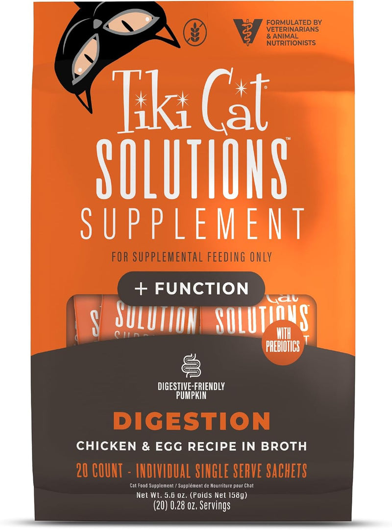 Tiki Cat Solutions Cat Supplement, Digestion, Chicken & Egg, 5.6 oz Pouch