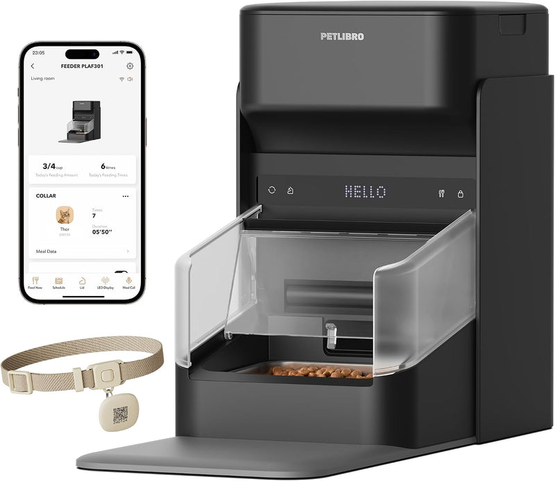 PETLIBRO RFID Automatic Cat Feeder, Collar Sensor for Personalized Meals, Cats Recognition, Diet Tracking and Anti-Steal