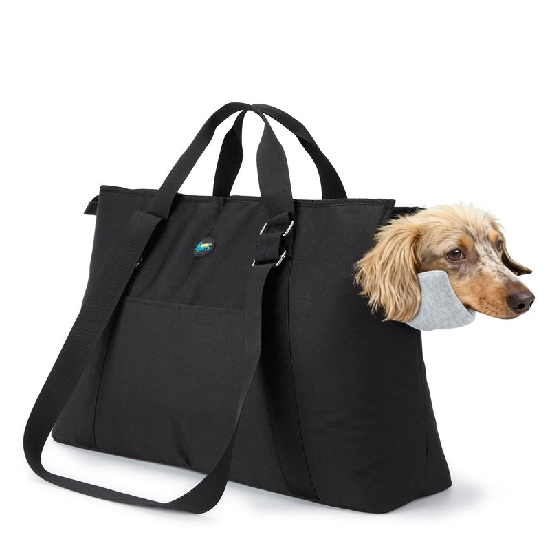 Ownpets Large Dog Purse Carrier, Carrier with Pockets for Medium Pets for Travel Vet Shopping, Fits 18-20 lbs, Cat and Dog Tote Bag, Women's Hands-Free Pet Carrier Bag, (Black)
