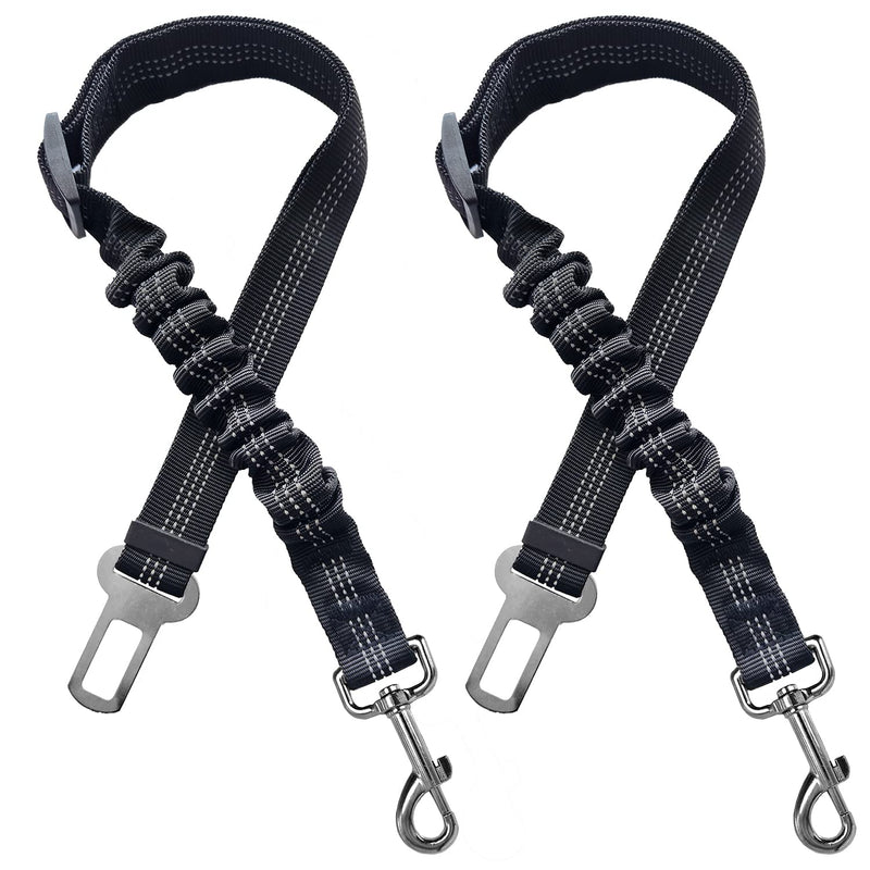 Yiaizhuo 2 Dog Seatbelt Seat Belt Car Harness Leash Travel Accessories Bungee Anti Shock Pet Cat Adjustable Lead Clip Safety Seats Belts Black