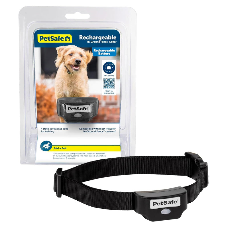 PetSafe Rechargeable In-Ground Pet Fence Receiver Collar for Cats and Dogs, Waterproof with Tone and Static Correction, Fits Pets 5 lbs and Up from the Parent Company of the Invisible Fence Brand