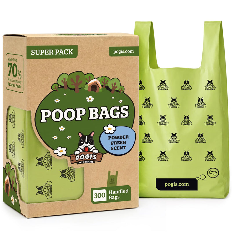 Pogi’s Dog Poop Bags with Handles – Extra-Thick, Leak-Proof, Large, Fresh Scent, 300-Count