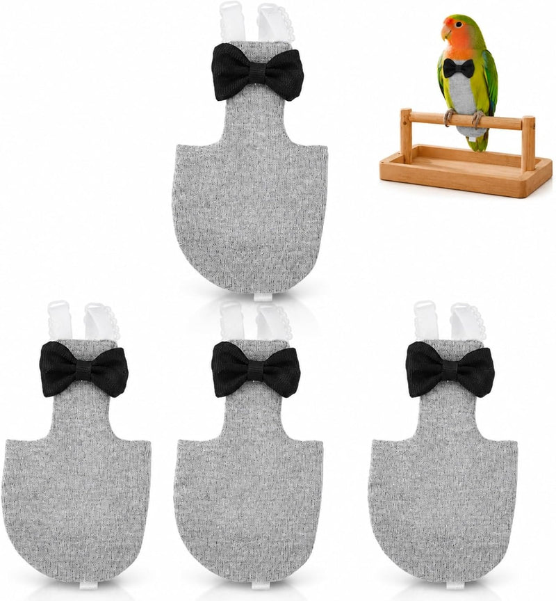 balacoo Washable Bird Diapers 4Pcs Reusable Lightweight Flight Suit Liners Breathable Skin-Friendly Bird Costume for Parrots Macaw Cockatoo Parakeet